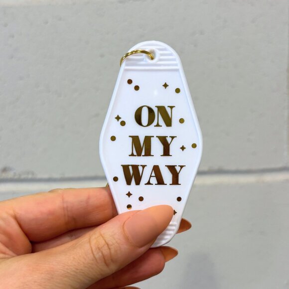 On My Way White Motel Keychain Key Tag | Acrylic - Picture 4 of 8